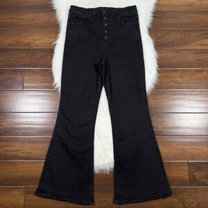 American Eagle Outfitters Black High-Rise Flare Jeans